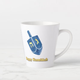Taza De Café Latte Feliz Hanukkah Dreidel y foto de Latte Mug
