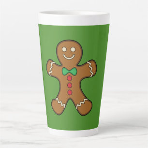 Taza De Café Latte Feliz hombre de pan de jengibre
