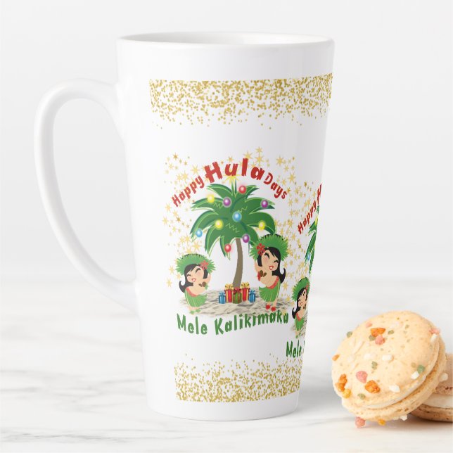 Taza De Café Latte Feliz Hula Days 3 Latte Mug (In situ)