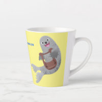 Feliz ilustracion de personalizado de foca de arpa