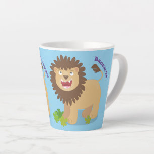 Taza De Café Latte Feliz ilustracion personalizado ruidoso