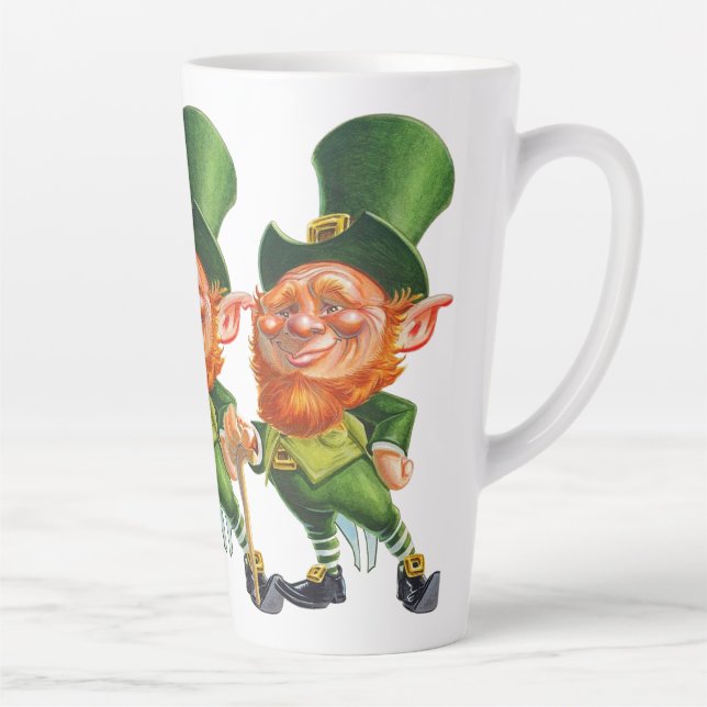 TAZA DE CAFÉ LATTE FELIZ LEPRECHAUN, EL DÍA DE SAN PATRICK (Derecha)