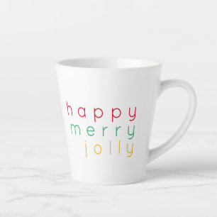 Taza De Café Latte FELIZ MERRY JOLLY Latte Mug