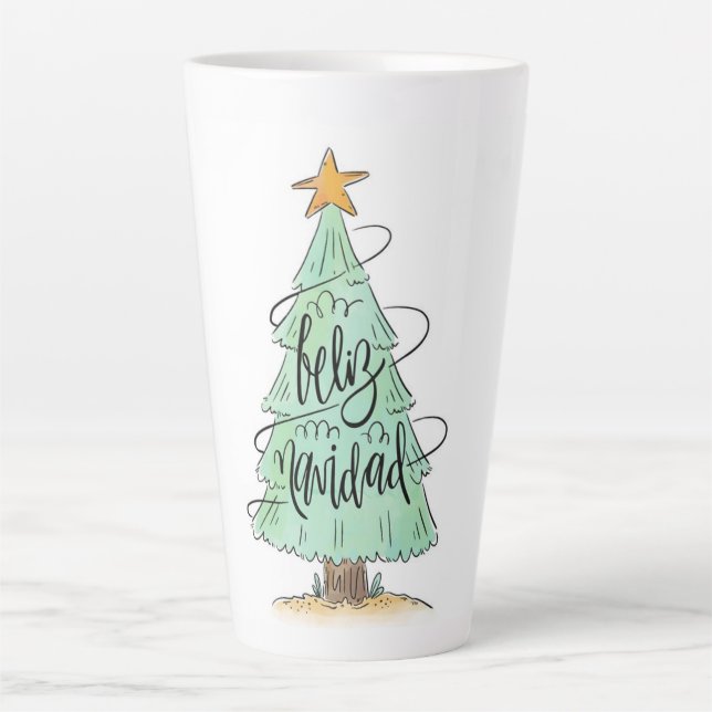 Taza De Café Latte Feliz Navidad (Anverso)