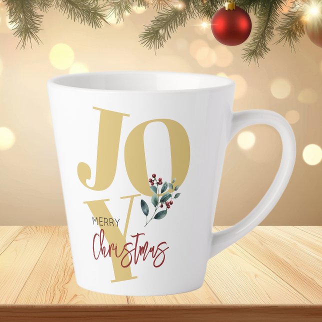Taza De Café Latte Feliz Navidad, alegría (Subido por el creador)
