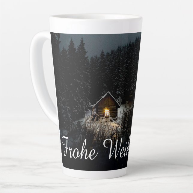Taza De Café Latte Feliz Navidad con casa de brujas (Ángulo izquierdo)