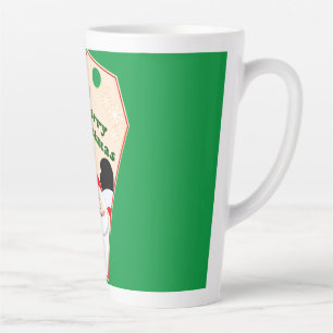 Taza De Café Latte Feliz Navidad desde la etiqueta de regalo de Santa