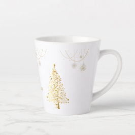 Taza De Café Latte Feliz Navidad en oro