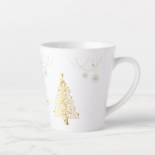 Taza De Café Latte Feliz Navidad en oro