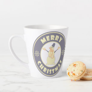 Taza De Café Latte Feliz Navidad feliz estilo de café famoso de nieve