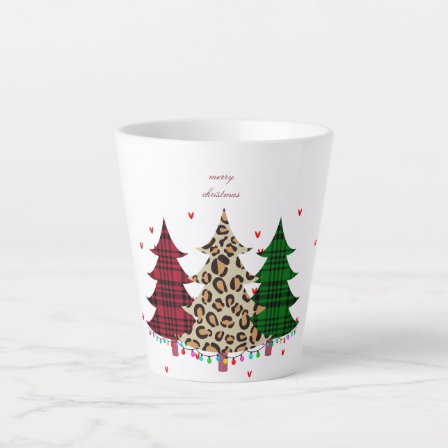 Taza De Café Latte Feliz Navidad Moderna y Elegante (Anverso)