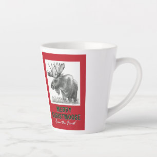 Taza De Café Latte Feliz Navidad Moose
