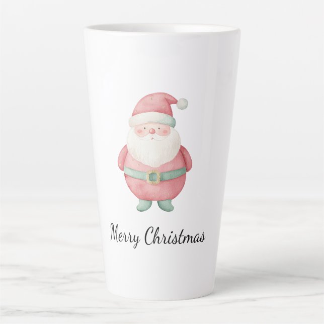 Taza De Café Latte Feliz Navidad Papá Noel (Anverso)