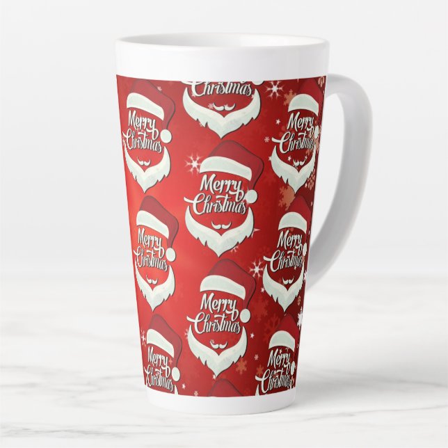 Taza De Café Latte Feliz Navidad Santa Hat (Ángulo derecho)