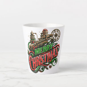 Taza De Café Latte Feliz Navidad steampunk