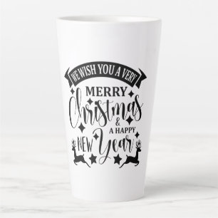 Taza De Café Latte Feliz Navidad y Feliz Año Nuevo
