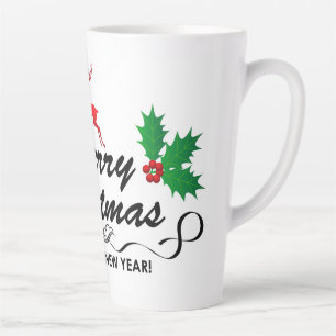 Taza De Café Latte Feliz Navidad y feliz año nuevo