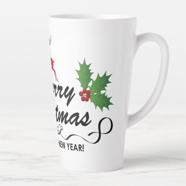 Taza De Café Latte Feliz Navidad y feliz año nuevo (Derecha)