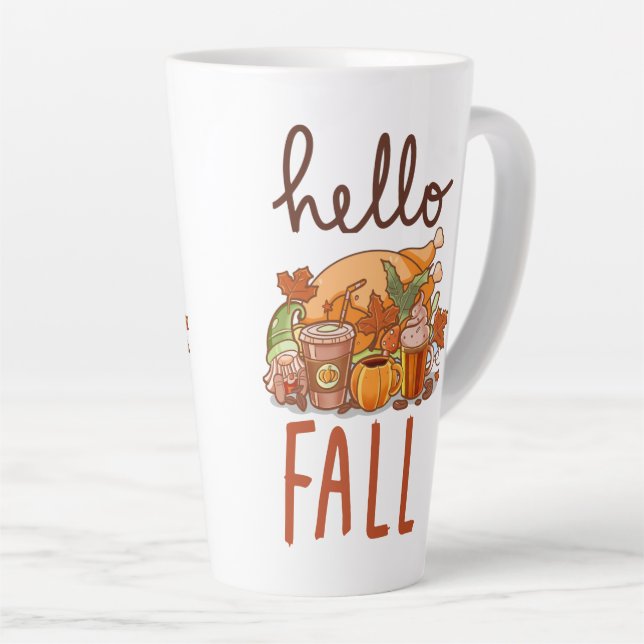 Taza De Café Latte feliz otoño (Ángulo derecho)