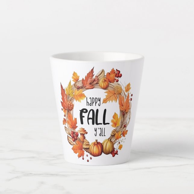 Taza De Café Latte Feliz otoño (Anverso)