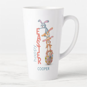 Taza De Café Latte Feliz Pascua Gracioso Huevo Conejo Conejo Conejo M
