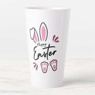 Taza De Café Latte Feliz Pascua (Rosa)
