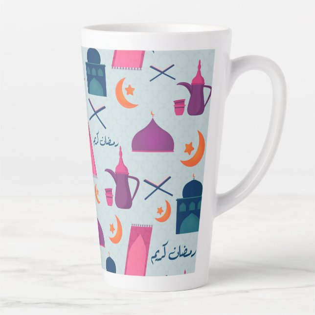 Taza De Café Latte Feliz patrón de Ramadán (Derecha)