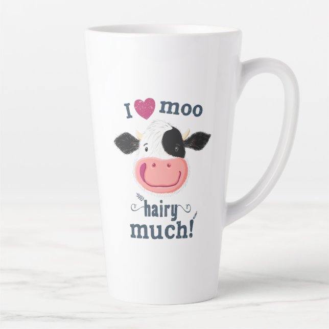 Taza De Café Latte ¡Feliz pequeño Holstein amor Moo! (Derecha)