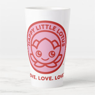 Taza De Café Latte Feliz pequeño Lotus, amor. Amor. Amor.