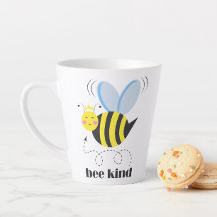 Taza De Café Latte Feliz princesa de abejas con corona y lema Bee Kin
