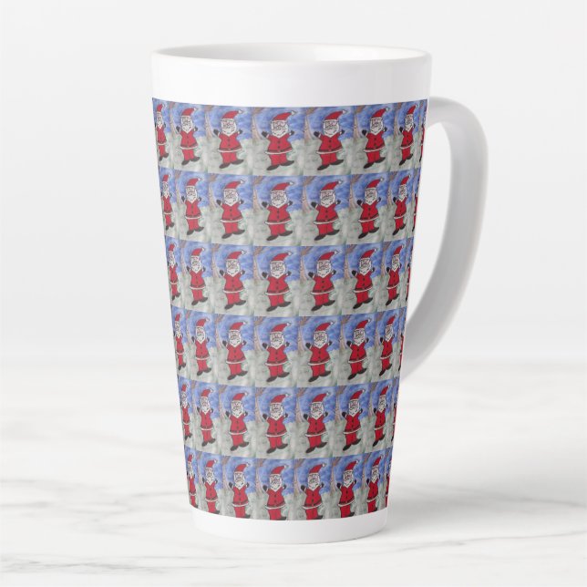 Taza De Café Latte Feliz Santa (Ángulo derecho)