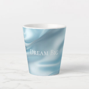 Taza De Café Latte Feminine Light Blue Faux Satin