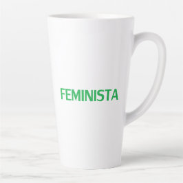 Taza De Café Latte Feminista feminista en español blanco verde modern