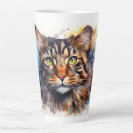 Taza De Café Latte Feral Maine Coon