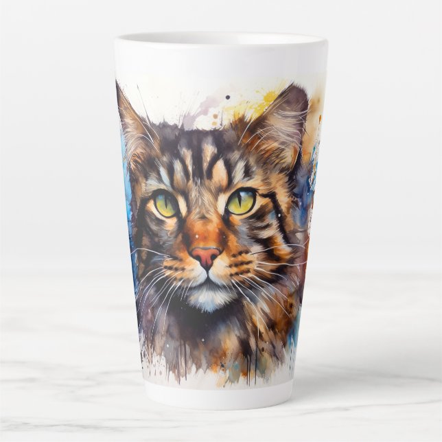Taza De Café Latte Feral Maine Coon (Anverso)