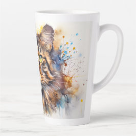 Taza De Café Latte Feral Maine Coon