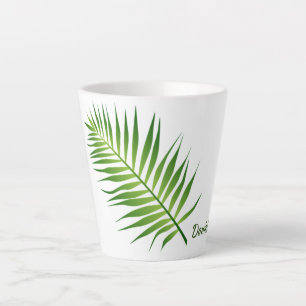 Taza De Café Latte Fern Leaf Design Latte Mug