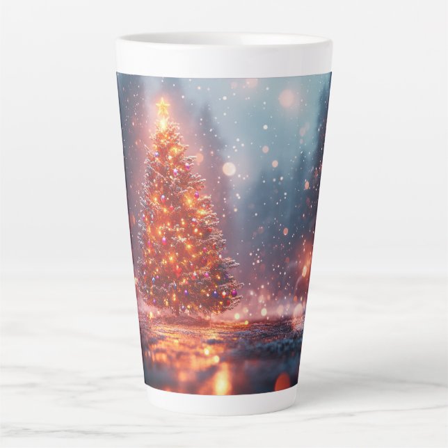 Taza De Café Latte Festive Christmas Tree with Cozy Winter Design gif (Anverso)