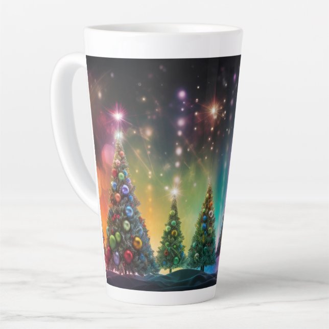 Taza De Café Latte Festive Christmas Tree with Cozy Winter Design gif (Ángulo izquierdo)