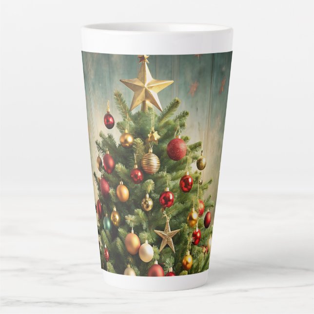 Taza De Café Latte Festive Christmas Tree with Cozy Winter Design gif (Anverso)