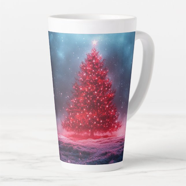 Taza De Café Latte Festive Christmas Tree with Cozy Winter Design gif (Ángulo derecho)