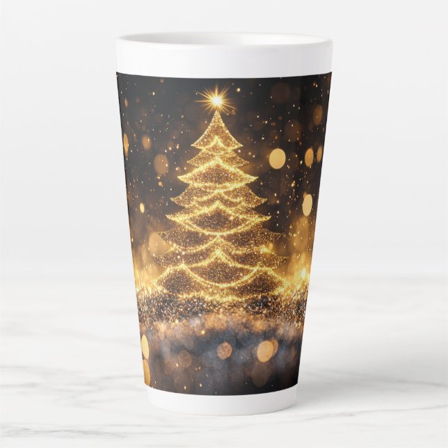 Taza De Café Latte Festive Christmas Tree with Cozy Winter Design gif (Anverso)