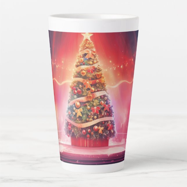 Taza De Café Latte Festive Christmas Tree with Cozy Winter Design gif (Anverso)