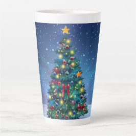 Taza De Café Latte Festive Christmas Tree with Cozy Winter Design gif