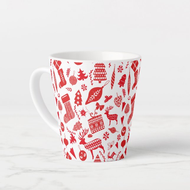 Taza De Café Latte Festividad de Navidades escandinavos (Ángulo izquierdo)