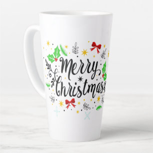 Taza De Café Latte Festividad Feliz Navidad