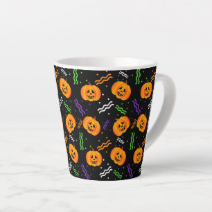 Taza De Café Latte Festividad Jack-O'-Lantern
