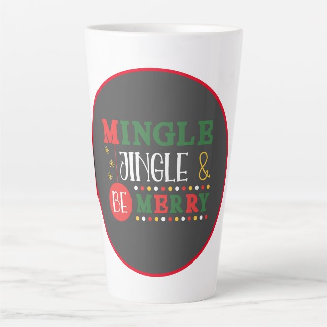 Taza De Café Latte Festividad moderna de mingle y jingle (Anverso)