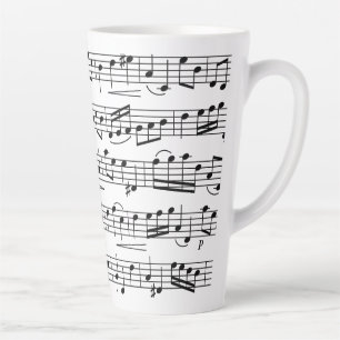 Taza De Café Latte Ficha Music Notes Giant Coffee Mug