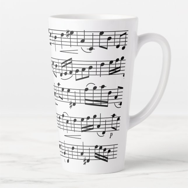 Taza De Café Latte Ficha Music Notes Giant Coffee Mug (Derecha)